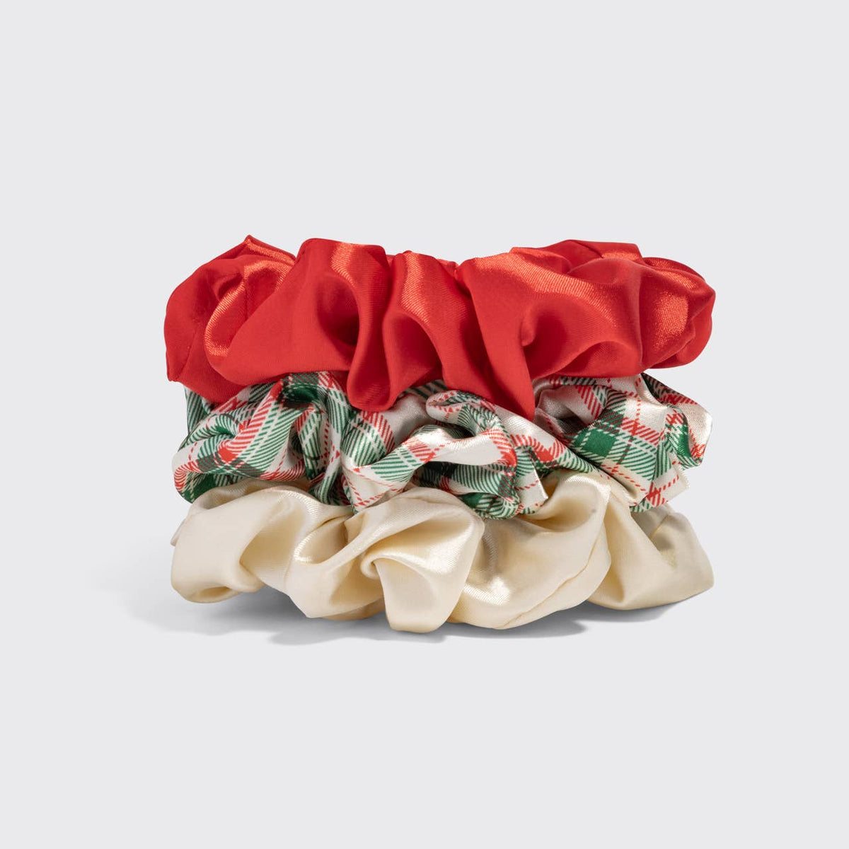 Holiday Scrunchies 3pc Set- Multi-color Hair Accessory KITSCH- Tilden Co.