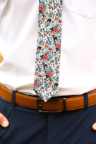Gwen – Pistachio Green Floral Tie necktie Tough Apparel- Tilden Co.