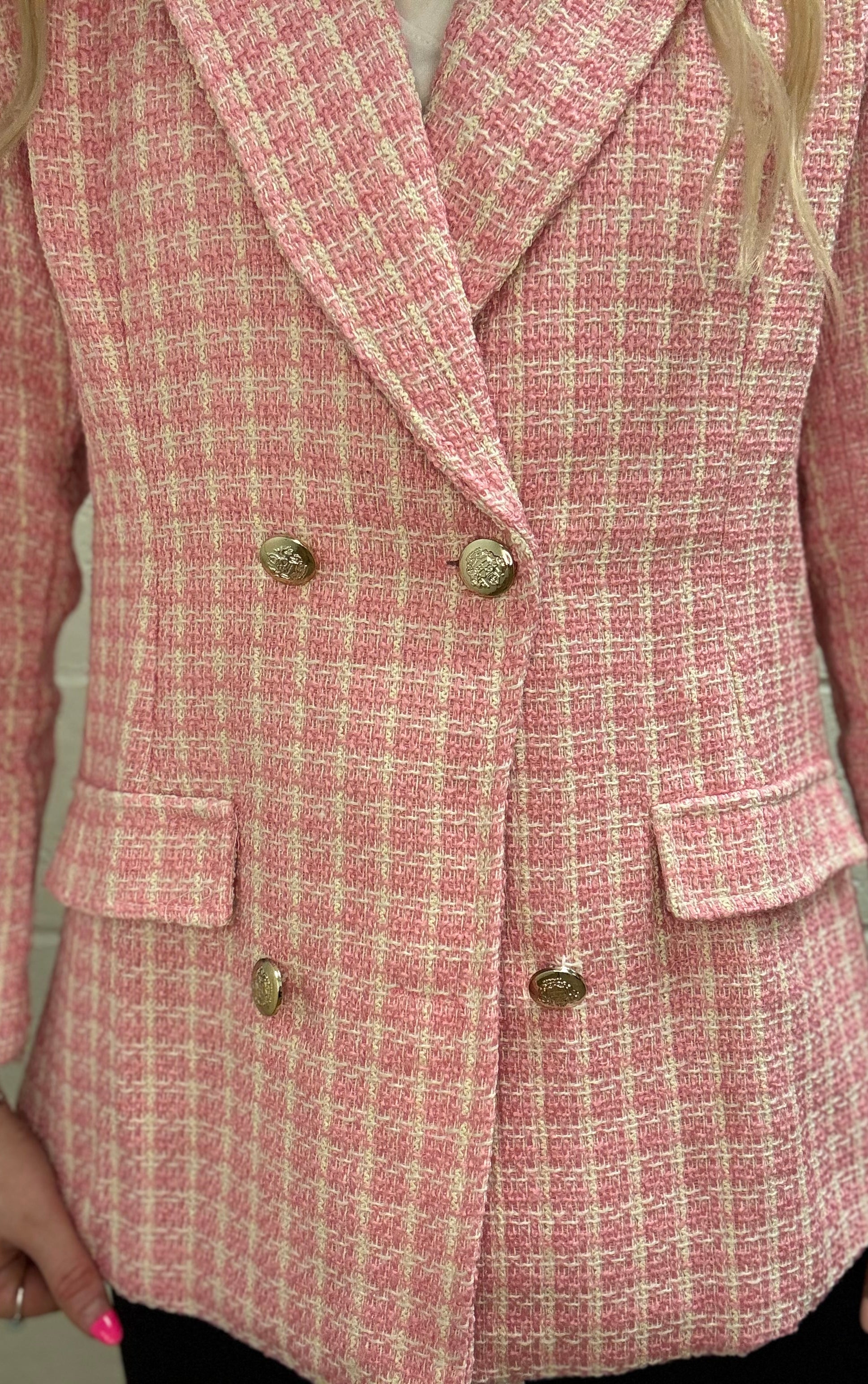 Tweed Double Breasted Blazer    blazer Luv Fashion- Tilden Co.