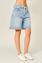Lt Wash Drawstring Denim Bermudas Bermuda Shorts Aaron & Amber- Tilden Co.