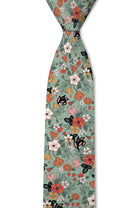 Gwen – Pistachio Green Floral Tie necktie Tough Apparel- Tilden Co.