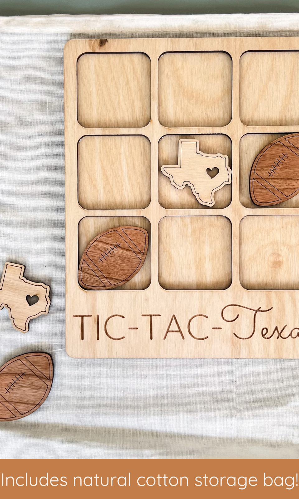 Christmas Holiday Board Game - Tic-Tac-Toe Game: FINISHED - Smooth Clear Coat     Birch House Living- Tilden Co.