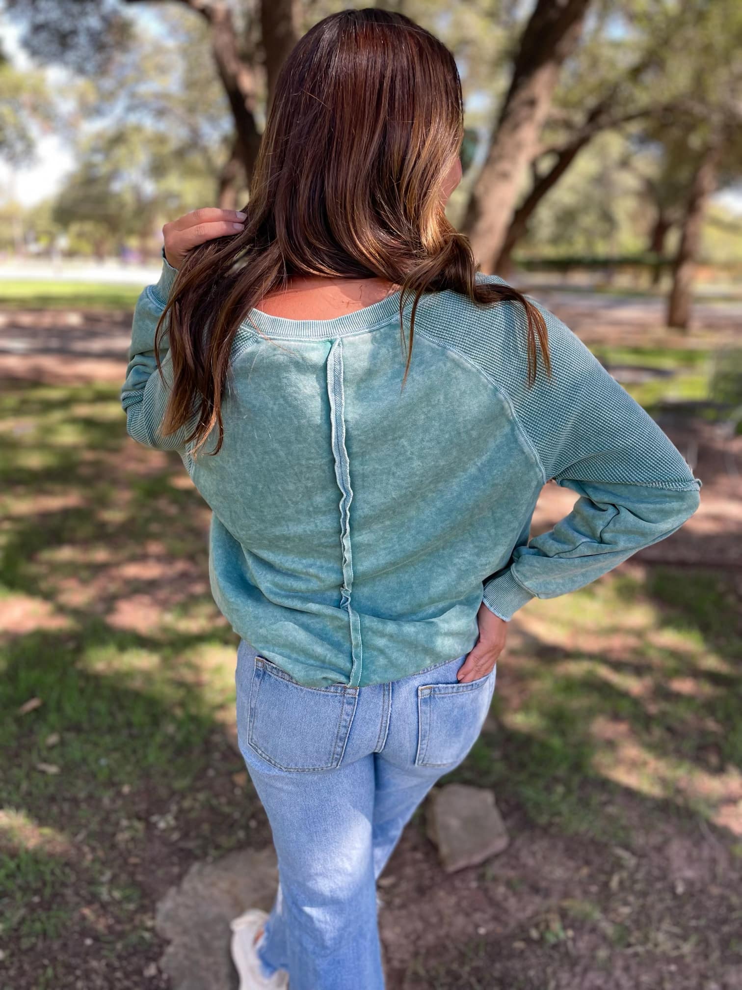 PREORDER: Best Selling Elliott Exposed Seam Sweatshirt in Five Colors Womens Ave Shops- Tilden Co.