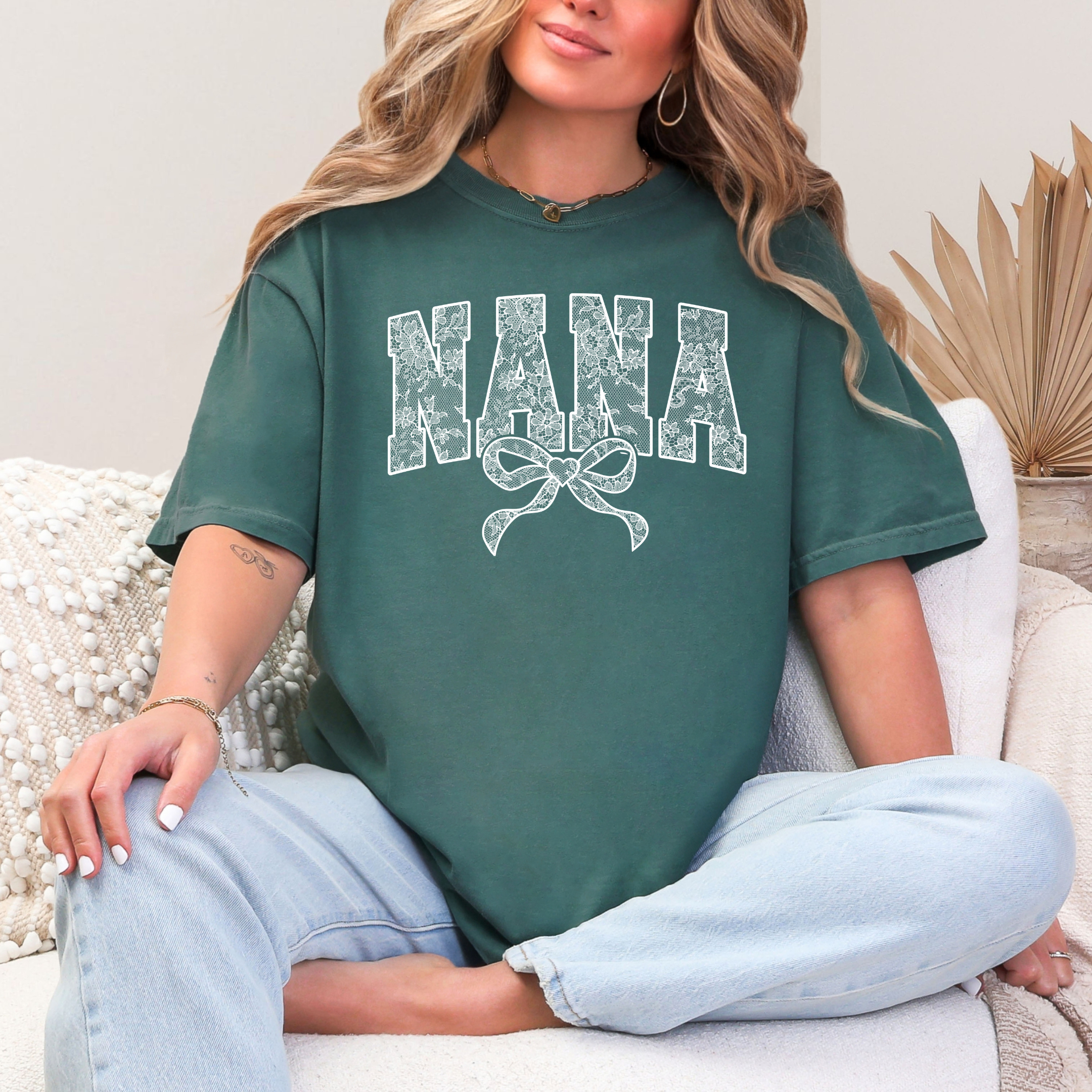 Lace Names Graphic Tee in Spruce T-Shirt Ave Shops- Tilden Co.