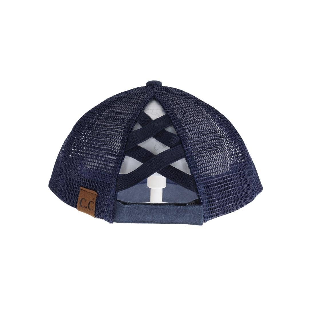 Embroidered Hello Sunshine Patch C.C High Pony Criss Cross Ball Cap C.C Beanie- Tilden Co.