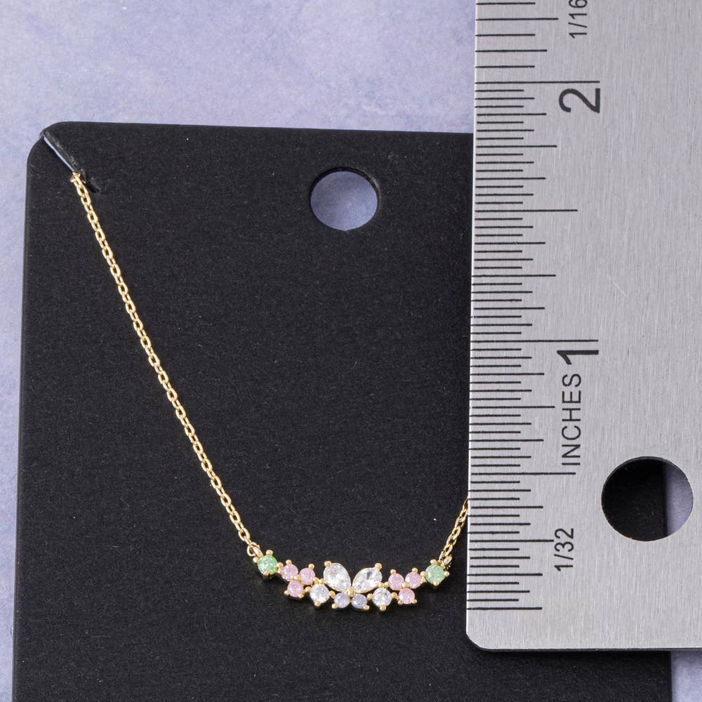 Butterfly Cluster Bar Necklace Necklace Fame Accessories- Tilden Co.