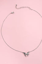 MINI BOW RIBBON NECKLACE | 80N427 Silver Silver necklace JOSSLYN by wall to wall- Tilden Co.