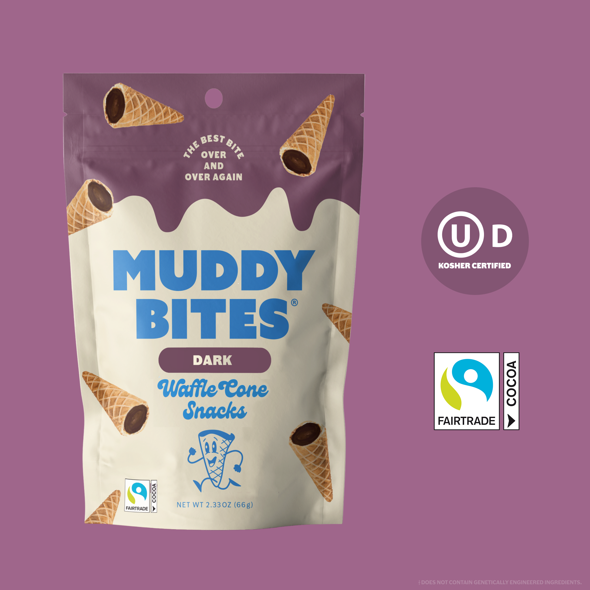 Dark Waffle Cones Snacks Muddy Bites- Tilden Co.