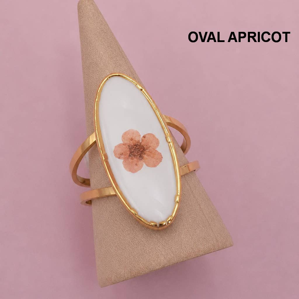 18K Stainless Steel Pressed Flower Ring | 40R104 JOSSLYN by wall to wall- Tilden Co.