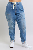 Clayton High Rise Cuffed Cargo Denim Jogger Womens Ave Shops- Tilden Co.