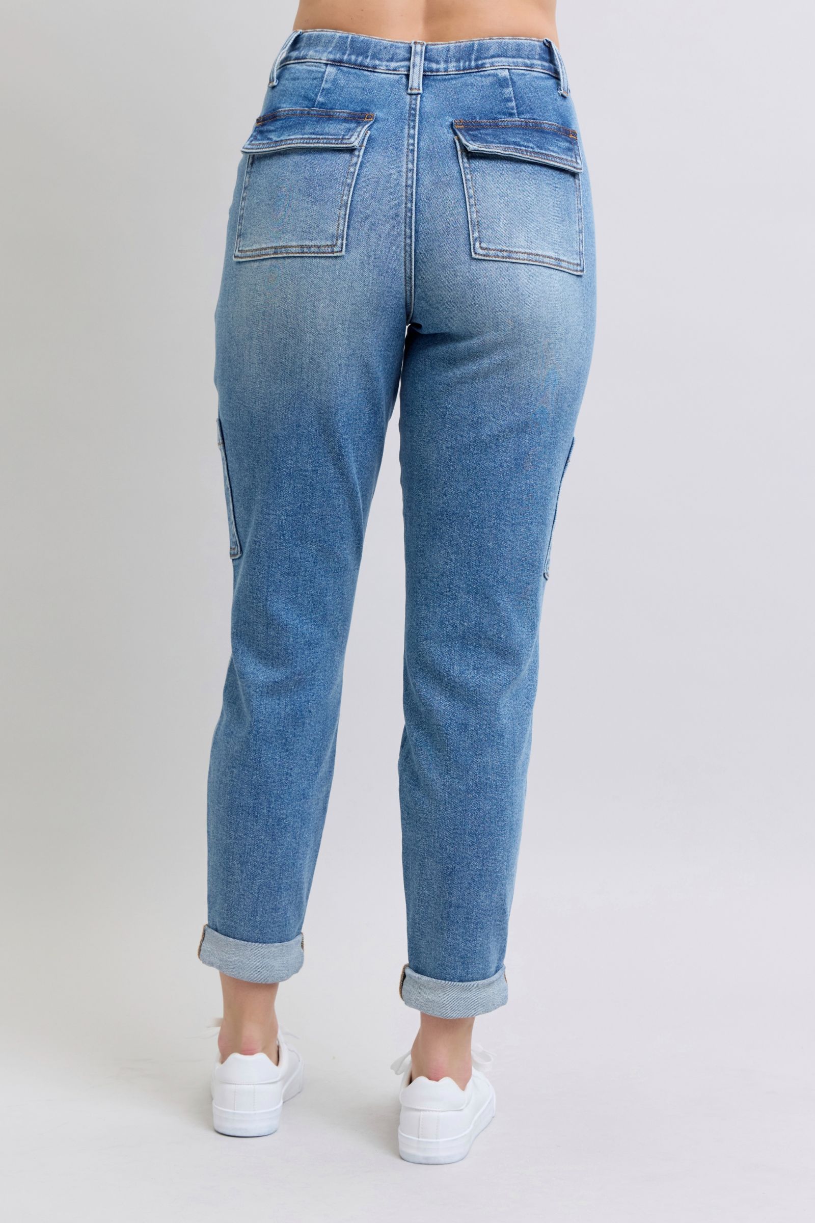 Clayton High Rise Cuffed Cargo Denim Jogger Womens Ave Shops- Tilden Co.