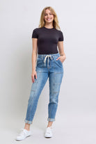 Clayton High Rise Cuffed Cargo Denim Jogger Womens Ave Shops- Tilden Co.