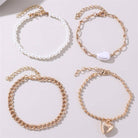 Heart Pearl Link Bracelet Stack JOSSLYN by wall to wall- Tilden Co.