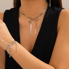 Herringbone Snake Chain Bow Necklace | 40NK309 JOSSLYN by wall to wall- Tilden Co.