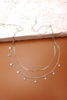 DELICATE DOUBLE LAYER STAR DROP NECKLACE | 47N19411 necklace JOSSLYN by wall to wall- Tilden Co.