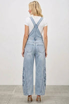 High Rise Embroidered Overalls Jumpsuit SAIGE DENIM- Tilden Co.