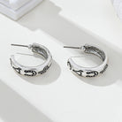 Cowgirl Engraved Silver Hoop Earrings | 80E62386 JOSSLYN by wall to wall- Tilden Co.