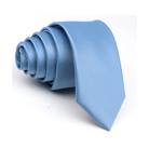 Steel Blue Solid Satin Slim Tie necktie Tie Mood- Tilden Co.
