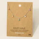 Crystal Stud Drop Necklace S S Necklace Fame Accessories- Tilden Co.