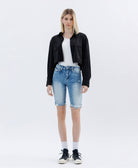 High Rise Raw Hem Bermudas Shorts VERVET by FLYING MONKEY- Tilden Co.