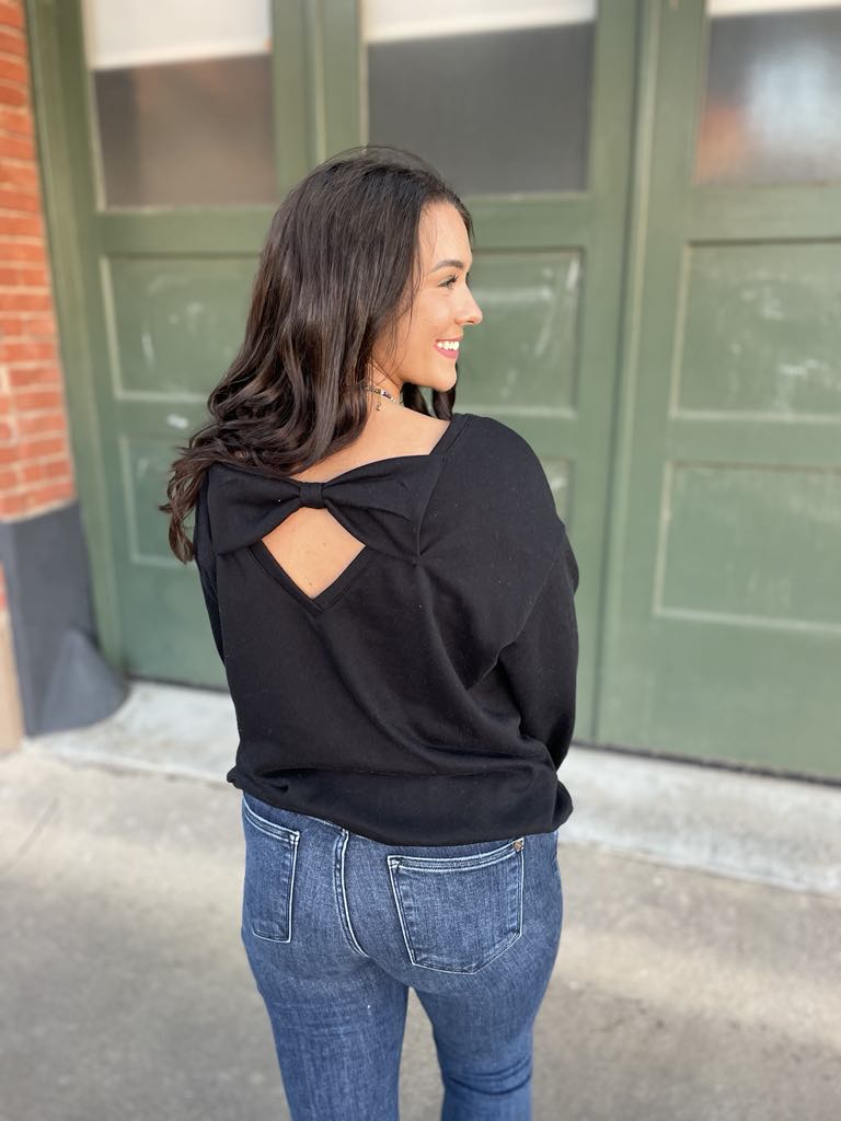 PREORDER: Bow Back Sweatshirt in Three Colors    Womens Ave Shops- Tilden Co.