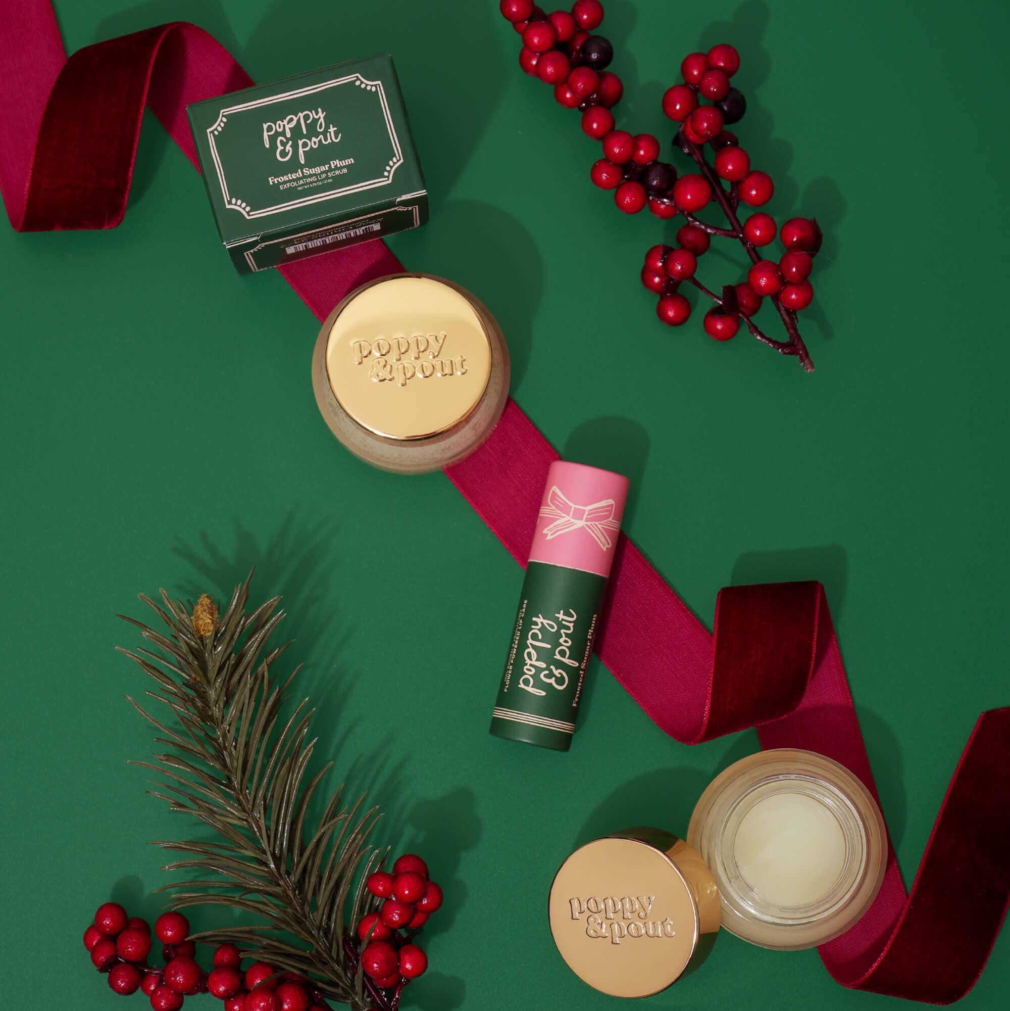 Limited Edition, Lip Balm, Holiday, Frosted Sugar Plum Poppy & Pout- Tilden Co.