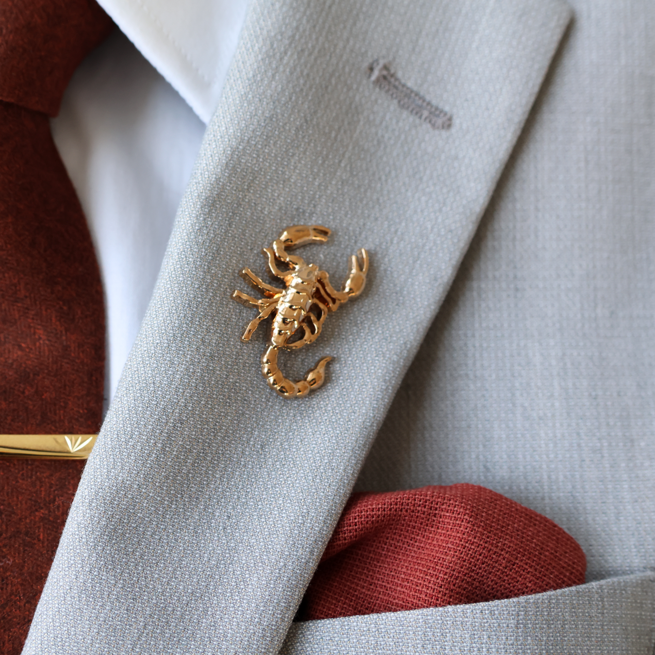 Paprika Wool Blend Solid Tie Tie Mood- Tilden Co.