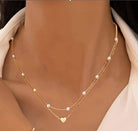 18K STAINLESS STEEL LAYERED NECKLACE Gold Gold JOSSLYN by wall to wall- Tilden Co.