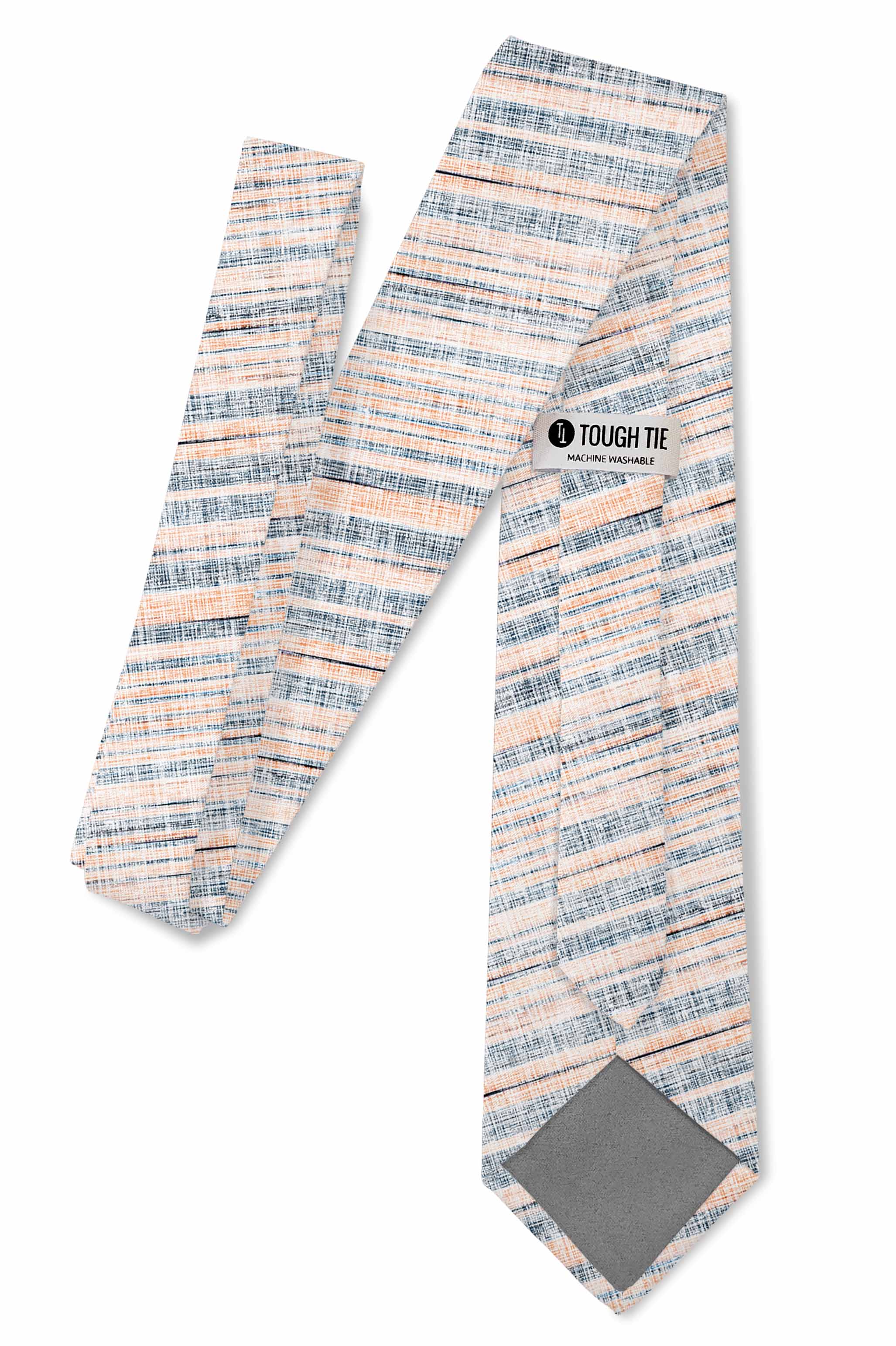 Sea Breeze - Orange White Texture Stripe Tie necktie Tough Apparel- Tilden Co.