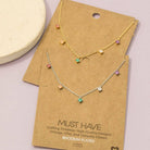 Crystal Stud Drop Necklace Necklace Fame Accessories- Tilden Co.