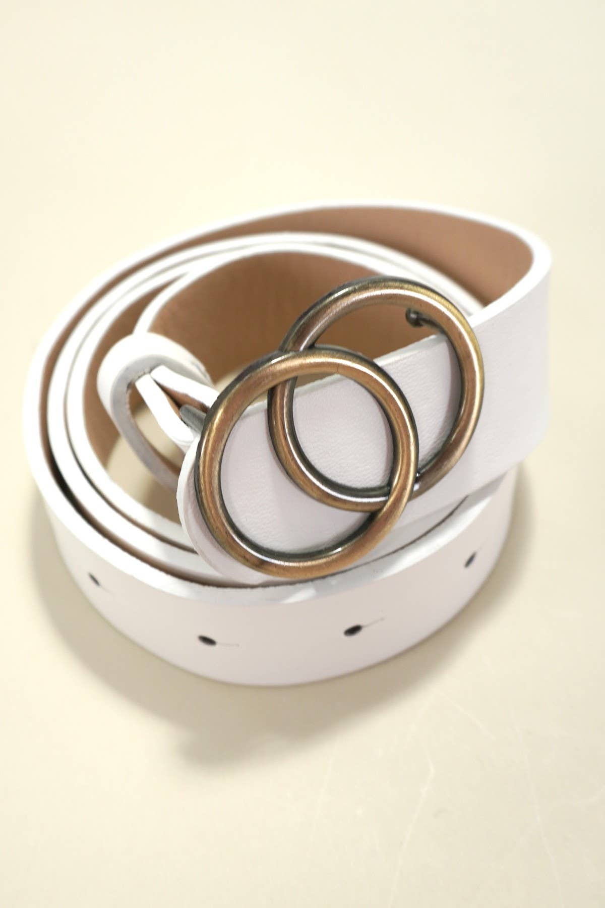 DOUBLE O BUCKLE FAUX LEATHER BELT JOSSLYN by wall to wall- Tilden Co.