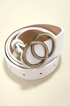 DOUBLE O BUCKLE FAUX LEATHER BELT JOSSLYN by wall to wall- Tilden Co.