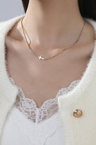 18K STAINLESS STEEL TARNISH FREE CROSS NECKLACE | 40NK9420 necklace JOSSLYN by wall to wall- Tilden Co.