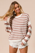 Fuzzy Striped Sweater    Sweater BiBi- Tilden Co.