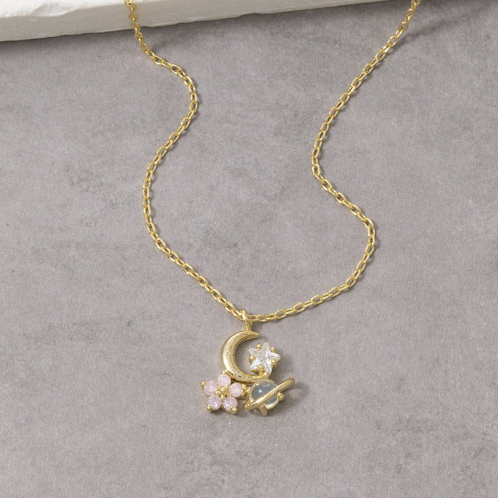 Celestial Cluster Pendant Necklace Necklace Fame Accessories- Tilden Co.