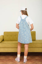 Dandelion Overall Mini Dress Knee Length Dress Blu Pepper- Tilden Co.