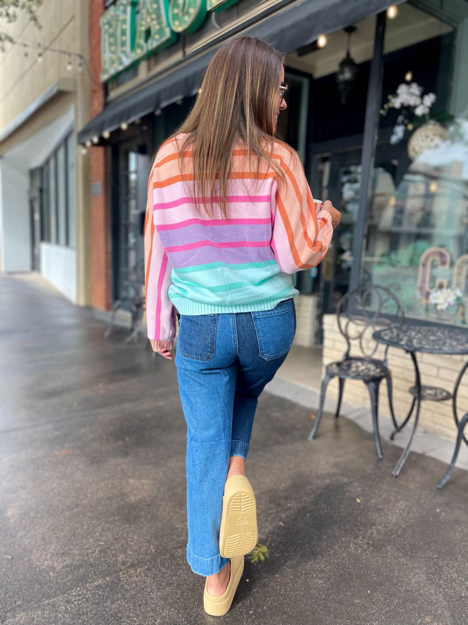 PREORDER: Over The Rainbow Striped Sweater    Womens Ave Shops- Tilden Co.