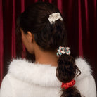 Holiday Ruched Satin Scrunchies 7pc Set Hair Accessory KITSCH- Tilden Co.
