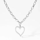 Open Heart Statement Necklace | 40NK9564 Silver Silver JOSSLYN by wall to wall- Tilden Co.