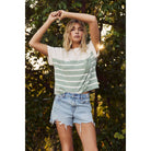 Sage Striped Dolman Knit Top Shirts & Tops in february- Tilden Co.