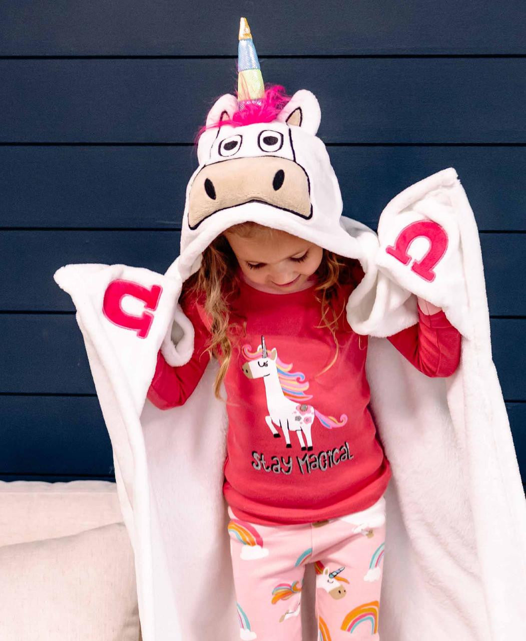 Unicorn Kid's Hooded Blanket Blanket LazyOne- Tilden Co.