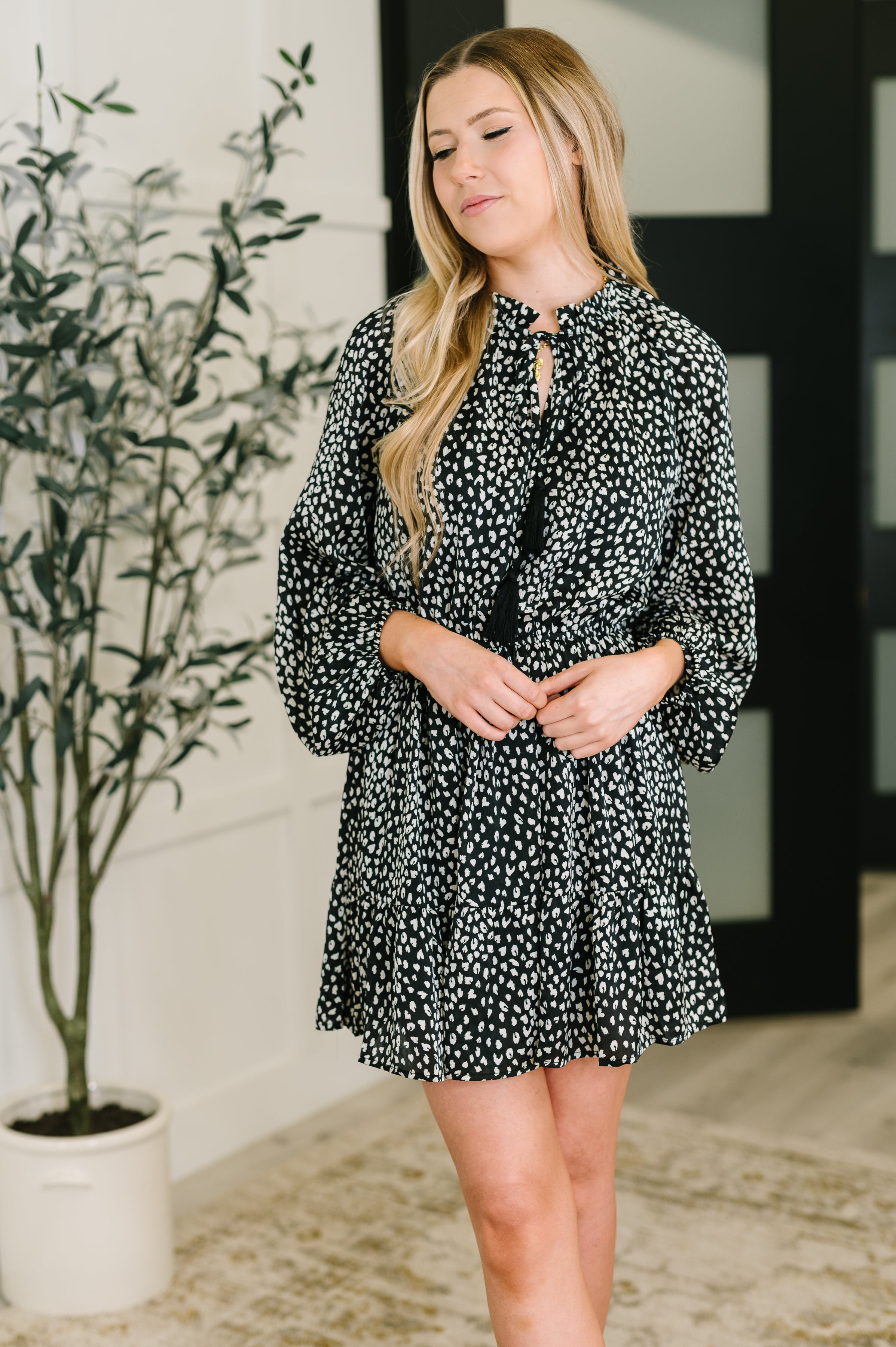 A Cheeky Little Time Tiered Dress in Black Womens Ave Shops- Tilden Co.