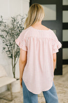 A Different Side Of Me Gingham Blouse in Dusty Rose Womens Ave Shops- Tilden Co.