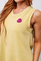 A Few of My Favorite Things Round Neck Tank in Lime    Tops Ave Shops- Tilden Co.