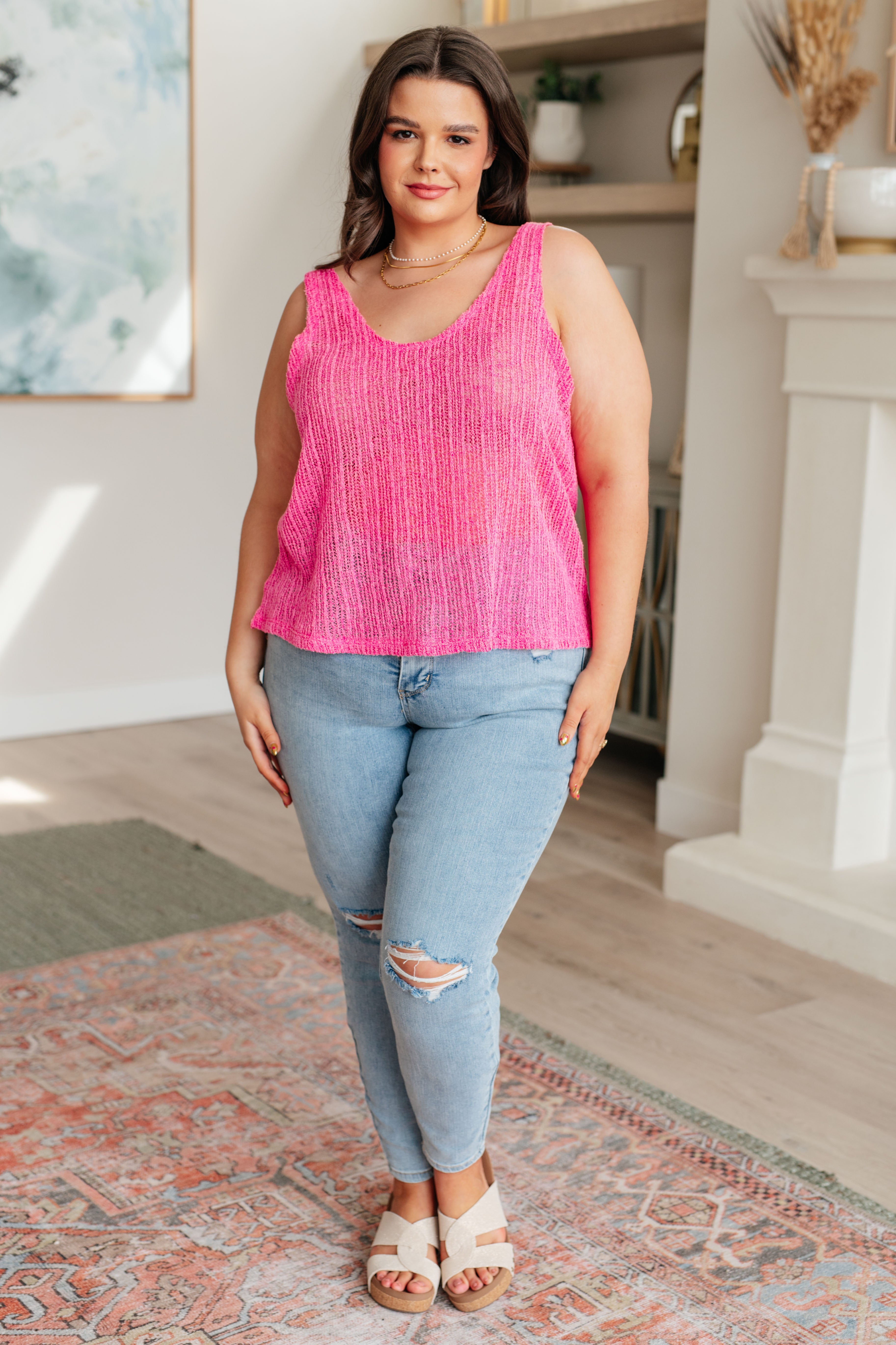 A Major Upgrade Knit V-Neck Tank Tops Ave Shops- Tilden Co.