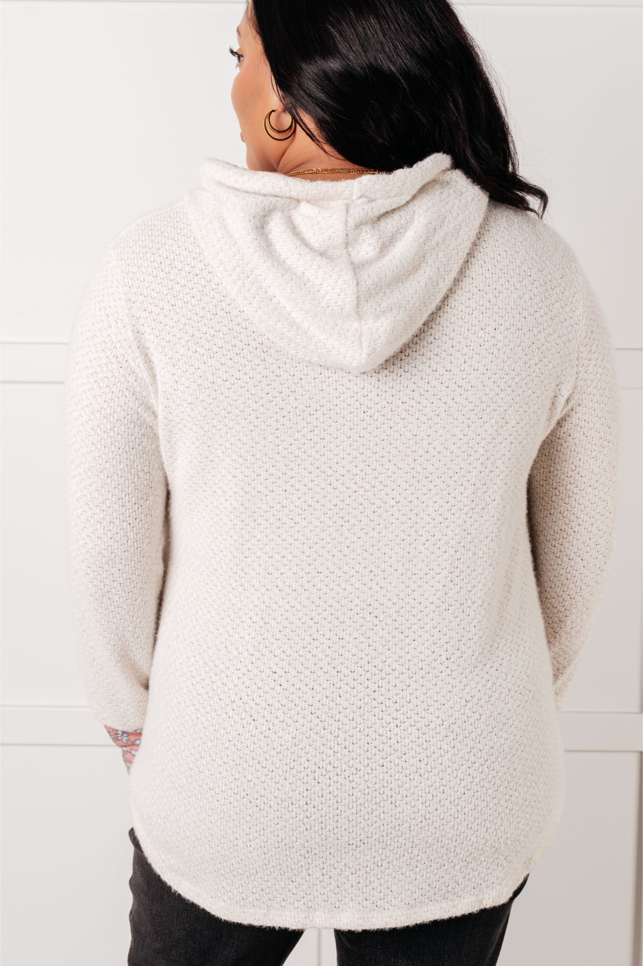 A Tad Chilly Waffle Knit Hoodie Tops Ave Shops- Tilden Co.