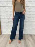 Addie Mid Rise Vintage Wash Wide Leg Jeans Womens Ave Shops- Tilden Co.