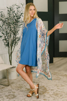 Airloom Trim Detail Mini Tank Dress in Ocean Blue Womens Ave Shops- Tilden Co.