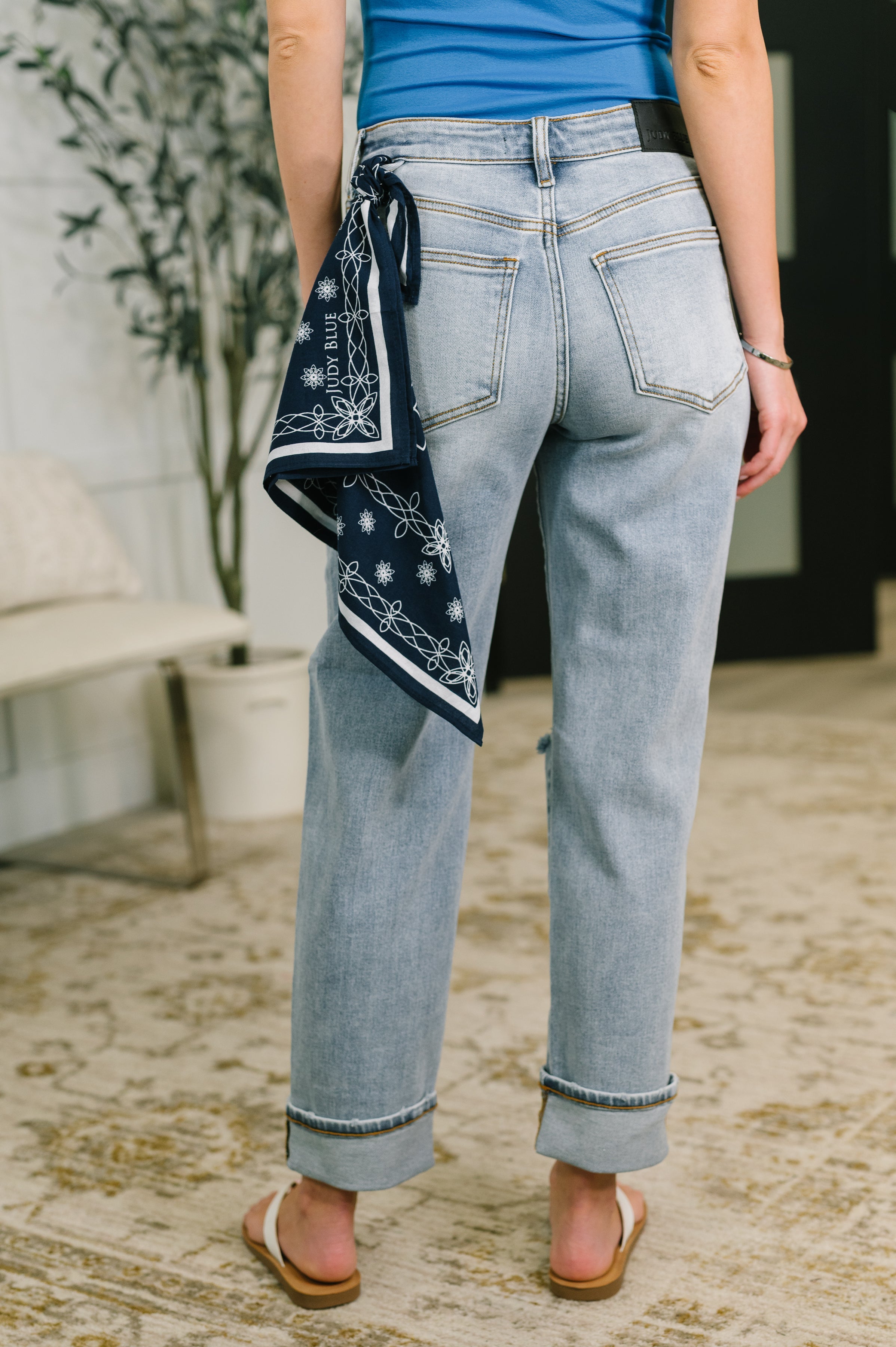 Alex Mid Rise Boyfriend Jean with Bandana Loop Womens Ave Shops- Tilden Co.