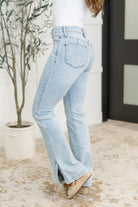 Alexis High Rise Control Top Slit Hem Slim Bootcut Jeans Womens Ave Shops- Tilden Co.